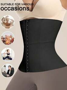 束腰塑身衣 收腹塑身衣 女士束身衣 女士塑身衣 女士收腹舒适束腰带 - 黑色 - 查看 4