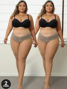 1pc Women's Curve Tights, Shiny Skinny Pants, High Elasticity Solid Color Pantyhose, Suitable For Nightclub, DIY, Valentine's Day, Sexy & Versatile - Apricot - View 4