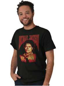 Michael Jackson Graphic Tee Shirt Iconic Vintage Musician The King Of Pop Thriller Music Video Photo Casual Everyday Cotton Printed Short Sleeve Crewneck Tshirt - 黑色 - 查看 1