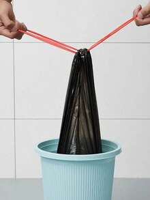 Bolsas de basura negras resistentes con cordón, a prueba de fugas, inodoras, opacas, bolsas de plástico desechables adecuadas para el patio, uso industrial, baño, desechos de alimentos - Multicolor - Ver 2