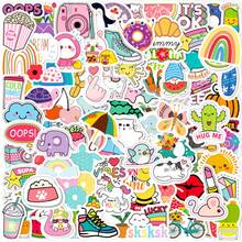 100Pcs/Set Of Fun Stickers With Cute Cartoon Patterns-Waterproof Vinyl Stickers For Laptops,Water Bottles And Suitcases-Reusable And Mixable Colors,Cute, Beautiful And Easy To Apply,Durable - 彩色 - 查看 2
