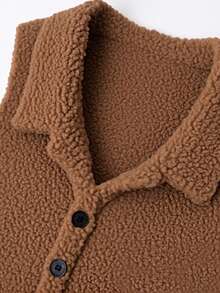 Cozy Teddy Sherpa Vest For Women - Longline Button-Up Winter Outerwear Women's Oversized Sherpa Vest - Soft Fleece Sleeveless Jacket (Winter Warm) Teddy Sherpa Sleeveless Coat - Women's Cozy Winter Layering Essential Chic Oversized Sherpa Vest - Women's Soft Fleece Button-Front Winter Top Cozy Teddy Sherpa Vest For Women - Winter Warm Sleeveless Outerwear Women's Soft Fleece Sherpa Vest - Oversized Button-Front Winter Layering Top - Màu Khaki - Xem 4