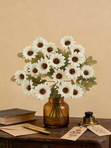 1/3/5-Piece Pack Of 21 Artificial Daisy Bouquets | Bridal Bouquets, Valentine's Day Gifts, And All-Season Home/Event Decorations. Valentine's Day Garden. - White - View 4