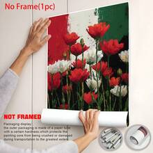 2PCS -Inspired Floral Art Printed Poster Decoration, Islamic Wall Art Decoration, Family Decoration, Arab Decoration, Eid Al-Fitr Gift Large Wall Art Canvas,Canvas Art Wall, Room Poster, Home Decoration,Room Decoration Supplies, Bedroom, Living Room Decoration, Optional Frame - 2PC - View 5