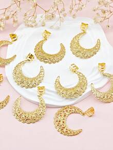 10个金属新月形发夹，时尚金色Y2K风格发饰爪夹，学习用品 - 金色 - 查看 6