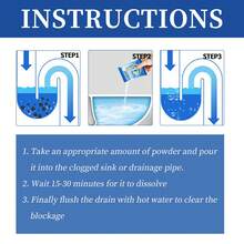 JAYSUING 1pc/3pcs/5pcs/10pcs Drain Cleaner Powder, Suitable For Kitchen, Bathroom, Christmas, Cleaning Products, Christmas Gifts, Drain, Toilet, Kitchen Clogged Pipe Deodorizer, Household Cleaning. Pour An Appropriate Amount Of Powder Into The Clogged Sink Or Drain, Wait 15-30 Minutes For It To Dissolve, Then Flush The Drain With Hot Water To Clear The Blockage. - Powdery - View 5
