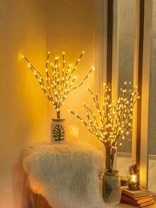 Star Moon Twig Lights, Lighted Branches For Vases, Lighted Branches, Moon And Stars Fairy Twig Lights, Suitable For Bedroom, Living Room, Battery Powered (Excluding Batteries) - 彩色 - 查看 6