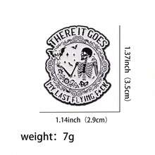 Skull & Bat Enamel Brooch, Halloween Brooch, Pine Tree Lapel Pin, Badge, Backpack & Clothing Accessory, Punk Jewelry, Holiday Gift