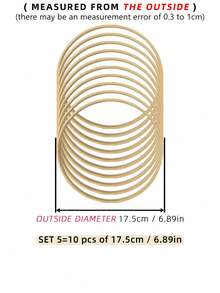 10 pièces Cerceaux de bambou beige de capteurs de rêves, décoration suspendue pour mariage en plein air, anneaux d'ornement de carillons éoliens à plumes, convient pour Halloween, Noël et autres fêtes, cercles de décoration en bambou pour mur, chambre à coucher, cerceaux à broder faits main - Kaki - Voir 18