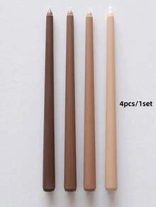 4/8 Pcs Brown Series Decorative Candles, Western Style Candlelight Dinner Candles, Smokeless Dinner Candles, Home Decor Candles, Wedding Candles, Party Candles, Home Decor, Birthday Gift, Graduation Gift, Party Gift, Special Gift - Brown - View 9