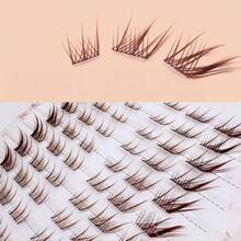 60pcs Short Natural Brown False Eyelashes - 10-12mm, Curly Style, Suitable For Beginners, Perfect For Everyday Makeup | Natural Lash Style | Curly Lashes - C - View 4