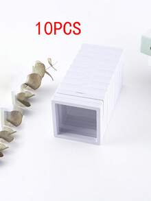 10pcs Black, White, Transparent PE Film Jewelry Packaging Boxes, Waterproof, Anti-Oxidation, Portable 3D Independent Floating Frame Film Rings, Earrings, Necklace Gift Packaging