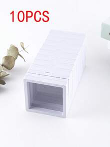 10pcs Black, White, Transparent PE Film Jewelry Packaging Boxes, Waterproof, Anti-Oxidation, Portable 3D Independent Floating Frame Film Rings, Earrings, Necklace Gift Packaging