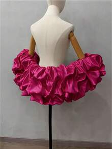 Bridal Shawl With Ruffle, Detachable Satin Fabric, Exaggerated Puff Sleeves, Photo Shoot Shawl And Shoulder Sleeve Bridal Accessory