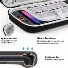 Lmcpa Carrying Case For Nintendo Switch 2 (2025) 7.9 Inch, Protective Hard Shell Portable Switch Travel Case, Lightweight And Large Capacity, Accessories For Switch 2, Black - Black - View 7