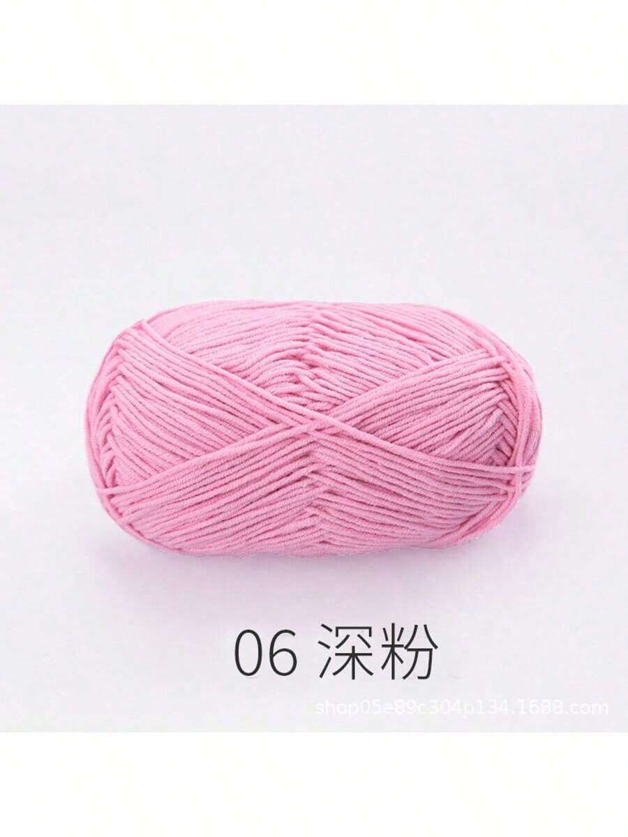 40-50g/Set 4ply Milk Cotton(80%) Knitting Yarn Needlework Dyed Lanas For Crochet Craft Sweater Hat Dolls At Low Price - Rosa - Ver 1