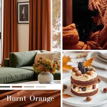 1pc Imported Dutch Velvet Fabric Curtain, 220g/Sqm, Luxurious Room Window Decor, Heavy Blackout Curtain For Privacy In Winter - Coral Orange - View 4