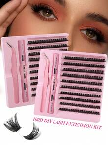200 cílios postiços em tufos, cílios individuais, curvatura D, 8-16mm, para você mesma criar sua maquiagem dos olhos. Conjunto de cílios postiços à prova d'água 30D+40D+50D+60D+80D+100D, super volumosos, que aumentam o olhar, fáceis de usar para criar uma maquiagem natural. Reutilizáveis, ideais para iniciantes, perfeitos para casamentos, encontros, festas e feriados. Uma ótima opção de presente para o Natal, Halloween e outras datas comemorativas. Inclui cola para cílios e pinça para facilitar a aplicação. - Rosa - Ver 8