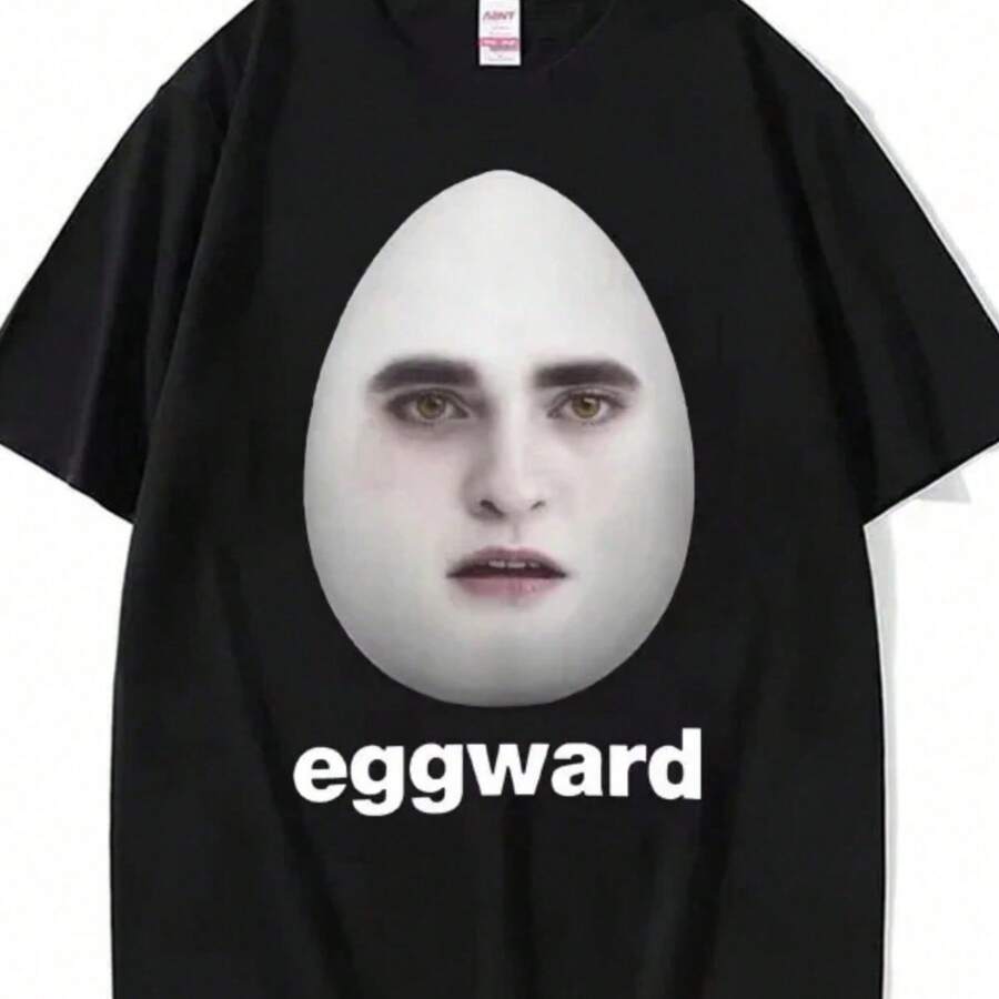 Hot Twilight Eggward Funny Meme T Shirt Edward Cullen Parody Humor Tshirt Men Women Casual Cotton Short Sleeve T-Shirt T - màu đen - Xem 1