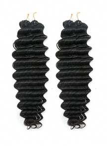 5 Packs 250g Deep Curly Feather Human Hair Extension Knotless Curly Third Generation Feather Crochet Human Hair Extension Natural Black Feather Remy Virgin Curly Crochet Hair For Knotless Boho Braids Protective Hairstyle