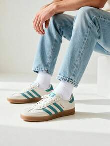 Adidas Originals GAZELLE INDOOR 室内舒适百搭低帮休闲运动鞋，男女通用，白色和蓝色 - 白藍 - 查看 2