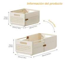 YQQ Organizador de Ropa Expandible de 3 Piezas para Closet - Ideal para Jeans Suéteres Sábanas y Camisas - Cajas de Almacenamiento Divididas para Closet Armario Recámara y Estantería1190 - como en la foto - Ver 2