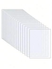 10片装塑料玻璃替代品，适用于制作席位卡、标牌、DIY工艺品，透明亚克力板套装，适用于婚礼和派对装饰 - 無色 - 查看 1