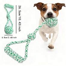 3 件套狗狗磨牙绳玩具套装，互动式洁牙磨牙玩具，互动式训练狗绳，适合各种室内外狗狗，幼犬幼猫磨牙绳球，带手柄，适合户外训练。 - 綠色 - 查看 6