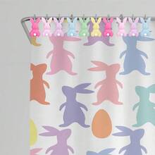 12Pcs Easter Rabbit Shower Curtain Hooks Bunny Curtain Rod Rings Spring Resin Curtain Hanger Hooks For Living Room Bedroom Bathroom Decor,EasterRabbit - Thỏ Phục Sinh - Xem 7