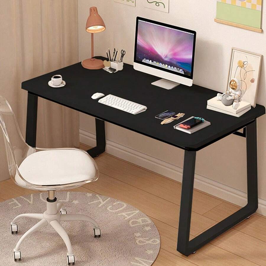 Modern Minimalist Style Computer Desk, Home Office Desk, Writing Desk, Work Table, Gaming Table - Black - View 1