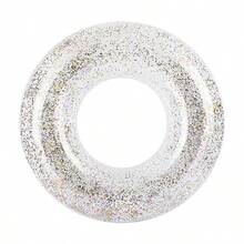 1pc Transparent Sequin Inflatable Swimming Ring, Thick PVC Crystal Swimming Ring Armpit Float, Adult