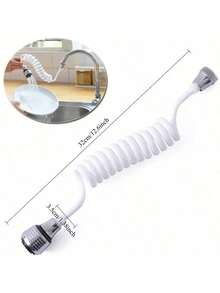 1pc Diffuser Faucet Swivel End Faucet Nozzle Water Saving Tap Phone Line Sprinkler Kitchen Home 360 Degree Rotate Dual Use