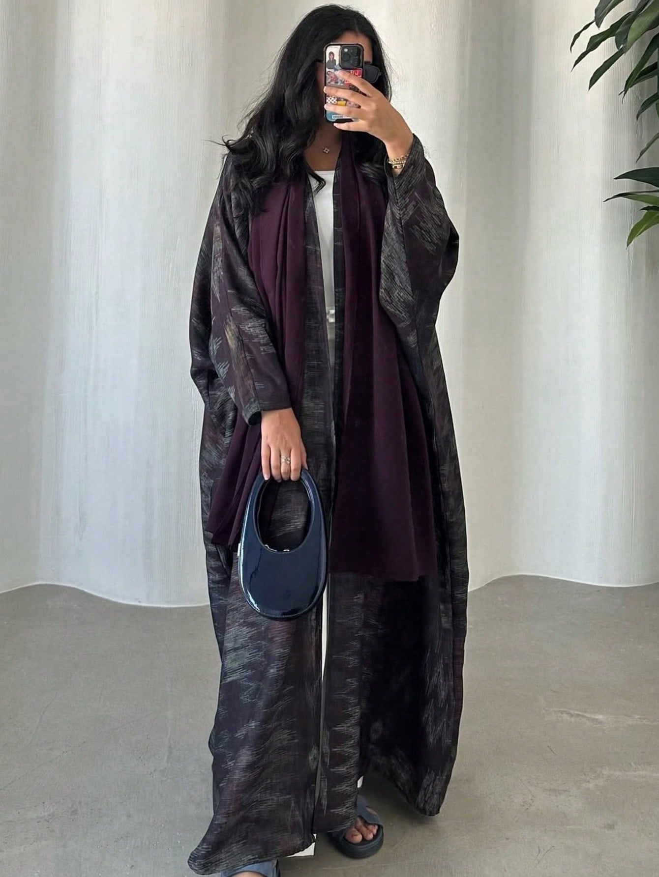 قطعة واحدة تنورة طويلة ذات لون أحادي بتطريز هلال ع...