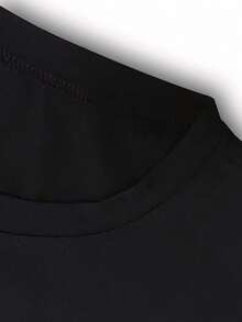 PE Nation Women Casual Short Sleeve T-Shirt With Printed Round Neck Fashionable Regular Fit Tee - 黑色 - 查看 3