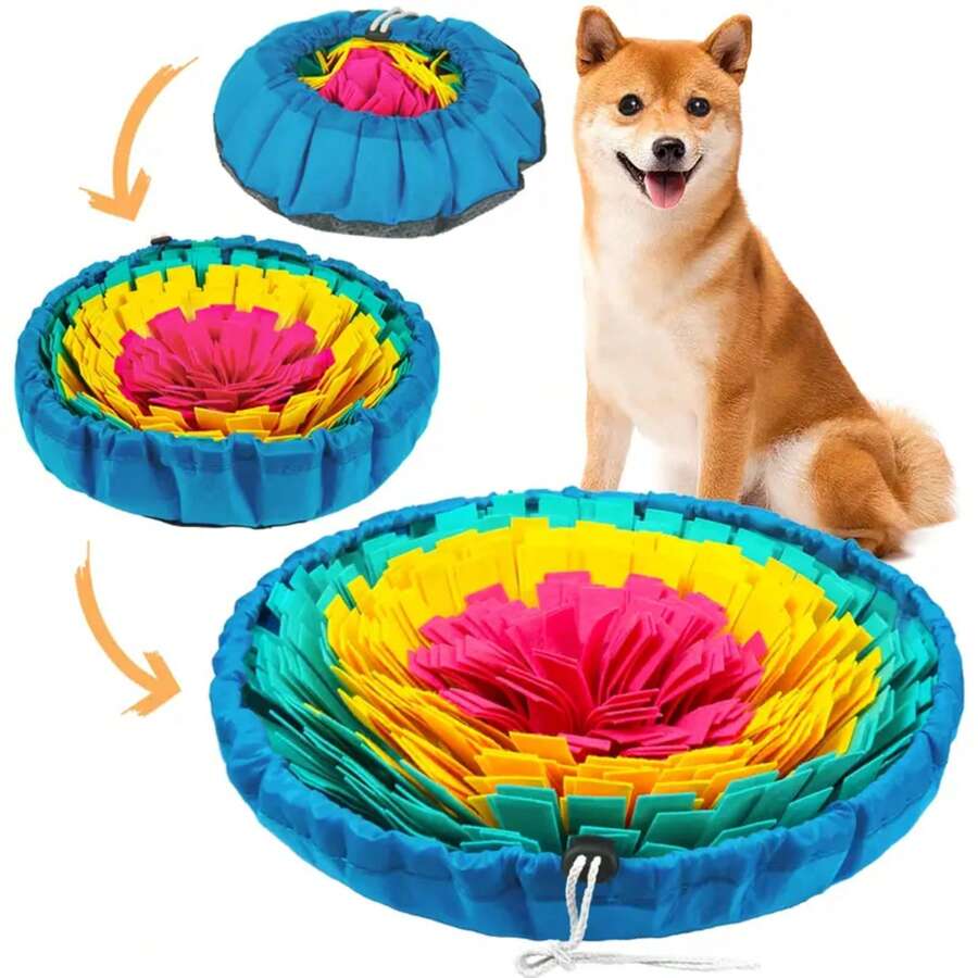 Vivifying Snuffle Mat para perros, tapete para la nariz ajustable para perros pequeños, medianos y grandes, juguete interactivo para enriquecer perros - Paquete morado - Ver 1
