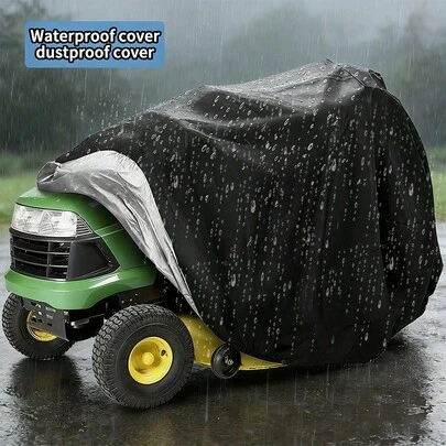 210D Black Oxford Cloth Lawn Mower Cover, Waterproof Cover, Dustproof Cover With UV Protection - All-Weather Outdoor Storage, Fits Decks Up To 139.7 Cm Wide, Suitable For Ride-On Lawnmowers, ATVs, Tractors - Adjustable Size, Durable Patio Equipment Cover, Motorcycle Rain Cover, Ride-On Lawnmower Cover, Ride-On Lawnmower