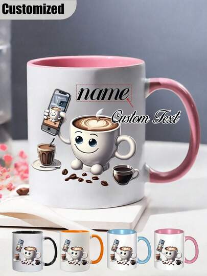 Taza de café personalizada, taza de cerámica personalizable, taza de café personalizada Sr./Sra., juego de tazas para parejas, juego para recién casados, regalo para la nueva esposa, taza publicitaria de café personalizada, 11 oz - Regalo perfecto para Navidad, Día de San Valentín, Día de la Madre, Día del Padre, adecuado para parejas, hombres y mujeres - Regalo para el hogar único y pensativo