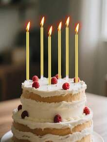 6/18/36 Peças Velas de Lápis de Bolo de Aniversário Feliz, Velas Espirais, Decorações de Bolo de Aniversário, Velas de Lápis Retas, Decoração de Sobremesa, Artigos de Festa, Ano Novo, Dia dos Namorados, Festival - Multicolorido - Visão 2