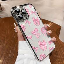 Funda para teléfono compatible con iPhone 17 Air/16e/15/14/13/12/11, Pro, Pro Max, Plus, exquisita artesanía de electrochapado, viene con película para lente para protección contra arañazos y polvo, panel trasero transparente de alta definición - Plateado - Ver 1
