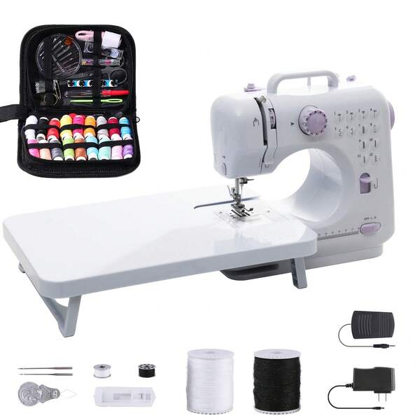 Senmeo Mini Sewing Machine - Portable With Extension Table & Sewing Kit For Beginners