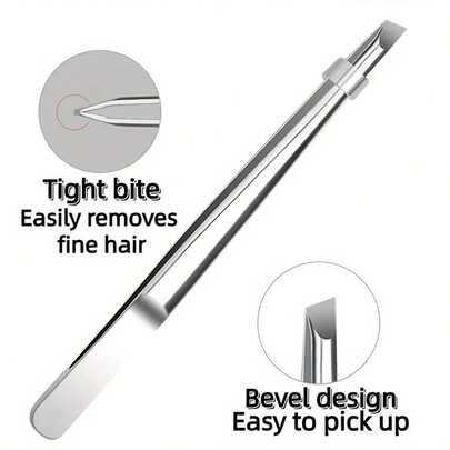High Quality Stainless Steel Eyebrow Tweezers, Hair Removal Pliers Tweezers, Specialized For Plucking Hairs, Angled Eyebrow Tweezers, Hair Removal Clip Beard Clip, Facial Care Tools For Men And Women