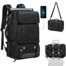 Large-Capacity Travel Backpack (1 Piece), With Shoe Compartment, Lightweight Laptop Everyday Backpack, Stylish Travel Commuter Bag - Black - View 10