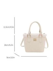Retro Niche Handbag For Women, 2025 Winter New Fashion Tote Bag, Bucket Bag, Shoulder Bag - White - View 5