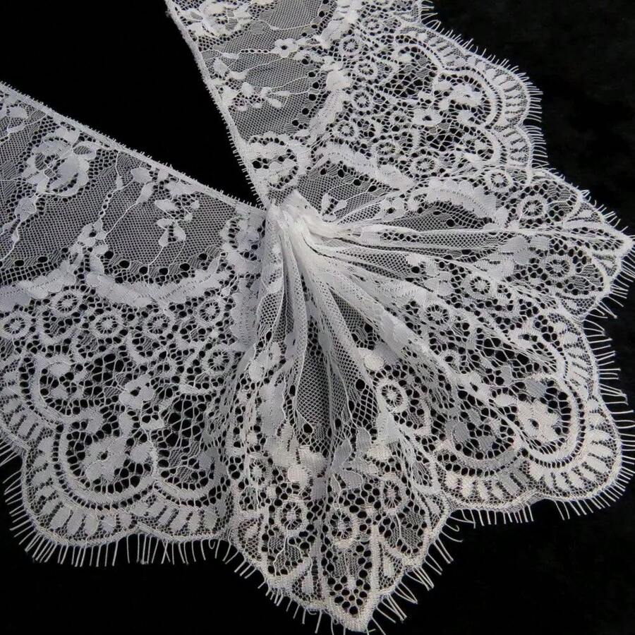 3 metros/paquete de encaje de pestañas, mantel, decoración de prendas, decoración de boda, manualidades DIY - Negro - Ver 1