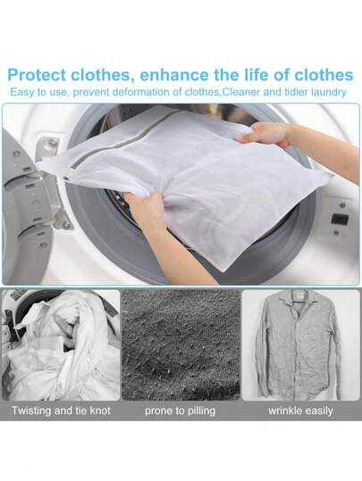 1/3/5pcs Mesh Laundry Bags, Washing Machine Garment Bags, High Quality Zipper, Travel Storage Bags, Suitable For Washing Clothes, Shirts, Bras, Socks, Stockings, Underwear