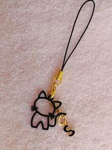 1PC Cat Holding Alloy Letter A-Z Phone Pendant Keychain Bag Lanyard, Suitable For Decorating Various Phone Keychain Bags, Is An Excellent Gift For Valentine's Day, Weddings, Birthdays And Other Festivals - Multicolor - View 27