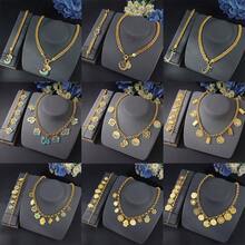 Luxury Dubai Gold Color Necklace Bracelet 21k Gold Plated Saudi Muslim Fashion Zirconia Choker Arab Women Wedding Party Jewelry - Jewelry Sets - View 14