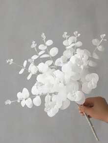1/2/3/4/5 buc Buchet de eucalipt de 50 cm/19,7 in, 1 buc Tulpină de flori artificiale cu frunze de dolar argintiu, Plante artificiale, Potrivite pentru coroane, petreceri, decorațiuni interioare - alb - Vizualizare 3