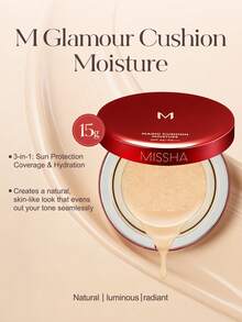 MISSHA Cushion Foundation SPF45 PA+++, Moisturizing And Long-Lasting Makeup, Korean Cushion Foundation For Natural Glow And Hydrated Skin - Hydrating-No.23 Warm Natural - View 3