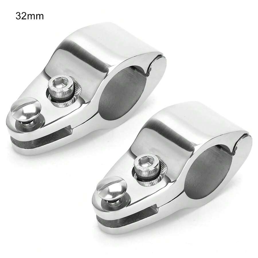 Set Of 2 Marine-Grade 316 Stainless Steel Hose Clamps - 32mm Sliding Hinge Hardware For Plumbing And Marine Fixing Fittings